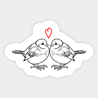 Two spring birds in love Sticker